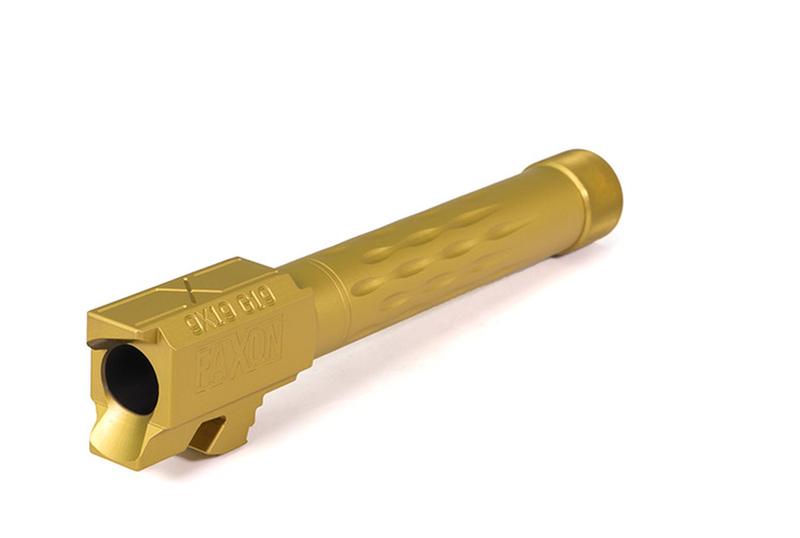 Faxon Flame Fluted Barrel, Threaded, TiN PVD For G19