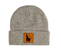  208 Gun Shop Beanie Leather Patch Heather Grey