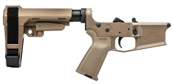 AERO PRECISION M4E1 Pistol Complete Lower Receiver w/ MOE Grip & SBA3 Brace FDE