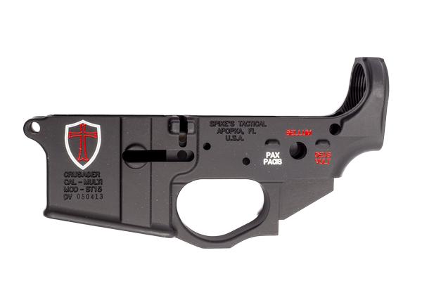 SPIKES TACTICAL ST15 CRUSADER LOGO STRIPPED LOWER COLOR FILLED