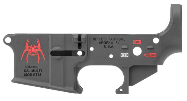SPIKES TACTICAL ST15 SPIDER LOGO STRIPPED LOWER COLOR FILLED