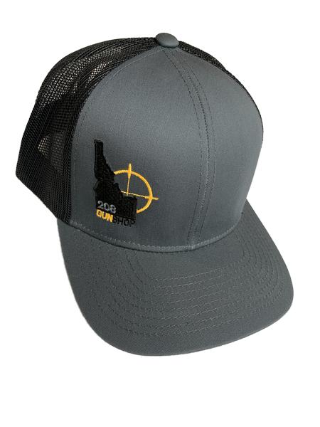 208 Gun Shop Hat SnapBack Charcol Grey w/ black back