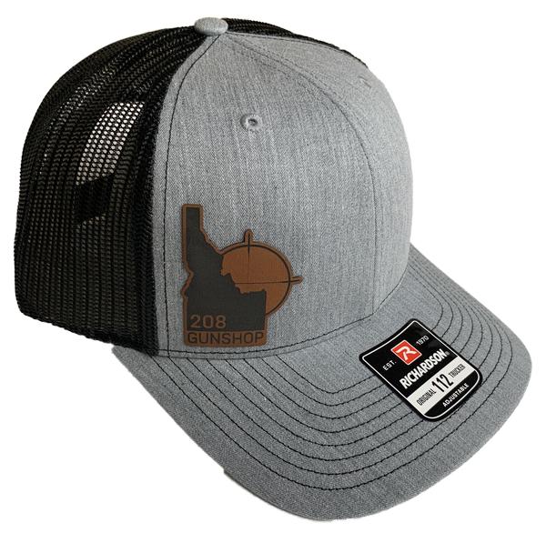 208 Gun Shop Hat Trucker Heather Gray w/Leather Logo Patch