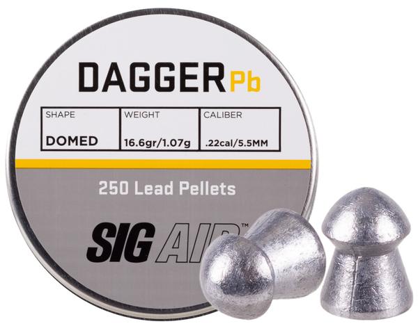 SIG SAUER DAGGER LEAD PELLETS DOMED .22 CAL 250CT