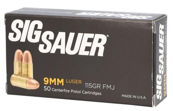 SIG SAUER 9MM AMMO 115GR ELITE BALL FMJ